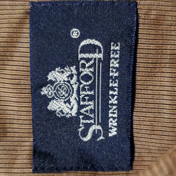 Stafford Wrinkle-Free Button Down Men's Brown Long Sleeve Shirt - 17 (36/37) - Picture 3 of 7